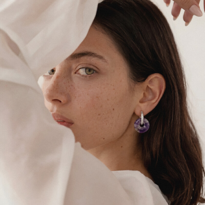 Серьги с аметистом